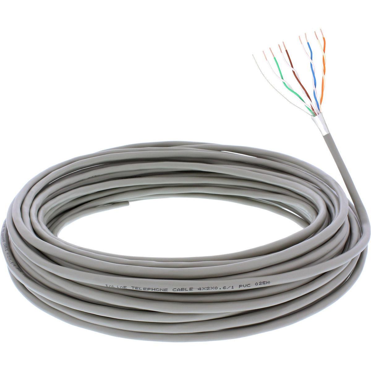 25m Telefon-Kabel 8-adrig 4x2x0,6mm zum Verlegen