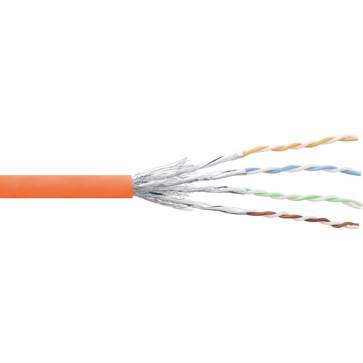 100m Patchkabel Cat.6 S/FTP (PiMf) orange AWG27 PVC CU