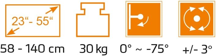 myWall Smart Home Deckenhalterung für Fernseher 23 Zoll bis 55 Zoll (58-140 cm), bis 35 kg, mit Funk-Fernbedienung, Smart Home Funktion, motorisiert
