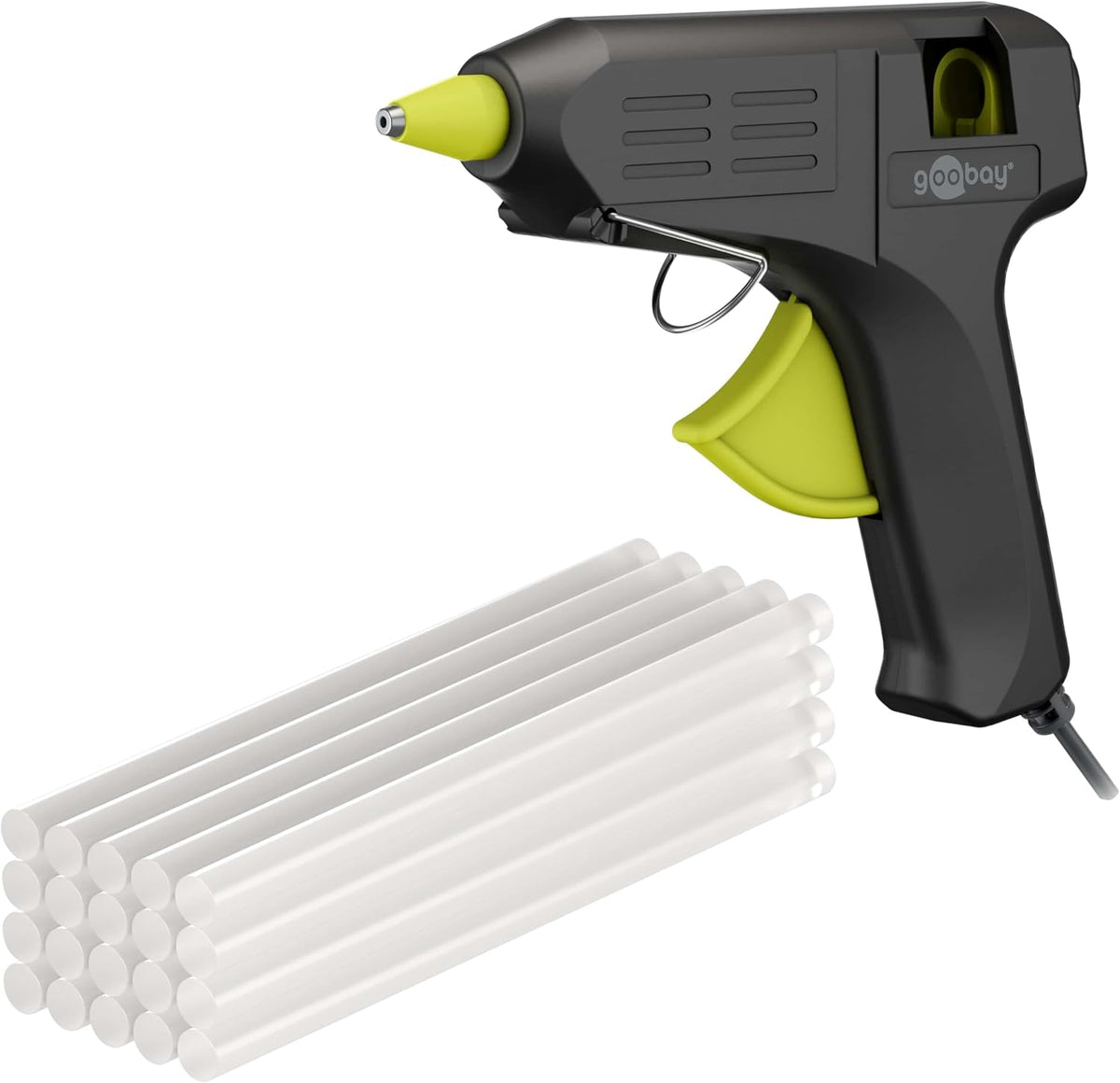 Heißklebepistole 40W inkl. 20 Klebesticks - für 11mm Sticks, 1m Kabel, schnelle Aufheizzeit 2-3 min, Reparaturen oder DYI, vielseitig einsetzbar für Keramik, Holz, Metall, Leder