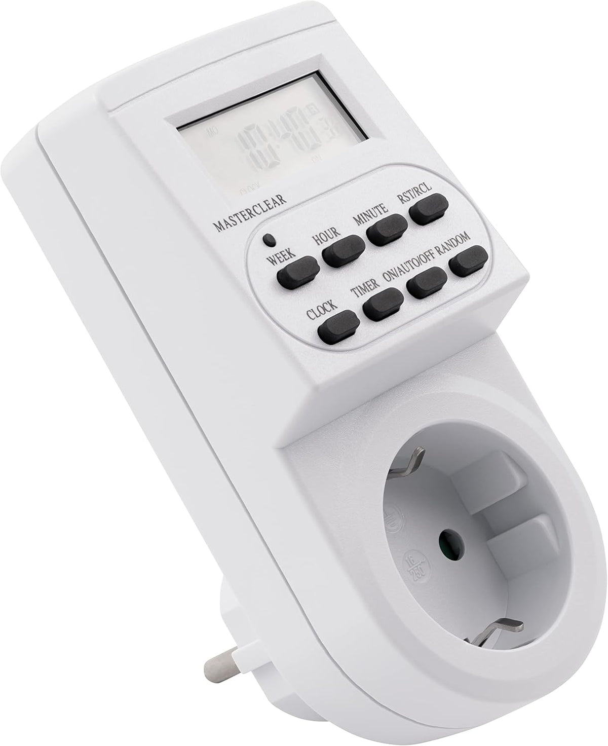 MC Power - Digitale Zeitschaltuhr | AZ-62 | Steckdosen-Timer mit 10 Schaltprogrammen, Wochenzeitschaltuhr, 12/24 Std. Zyklus, Backup-Akku, automatische Zeitsteuerung