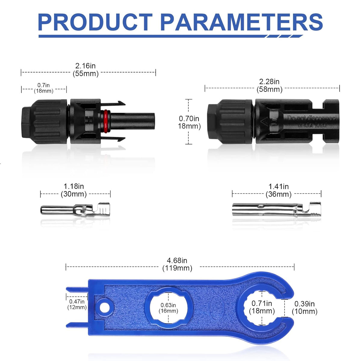 15 Paar MC4 Solarstecker Solar Buchse + Stecker Kupplung Kabel Buchse 2,5-6 mm
