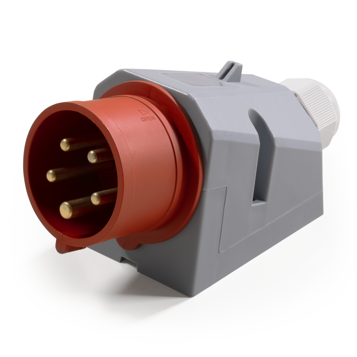 McPower CEE-Stecker Wandmontage IP44 Wandstecker | 415V, 16A Starkstrom Stecker | 5-polig für Wohnmobil Boot Aussenbereich Camping Caravan Industrie