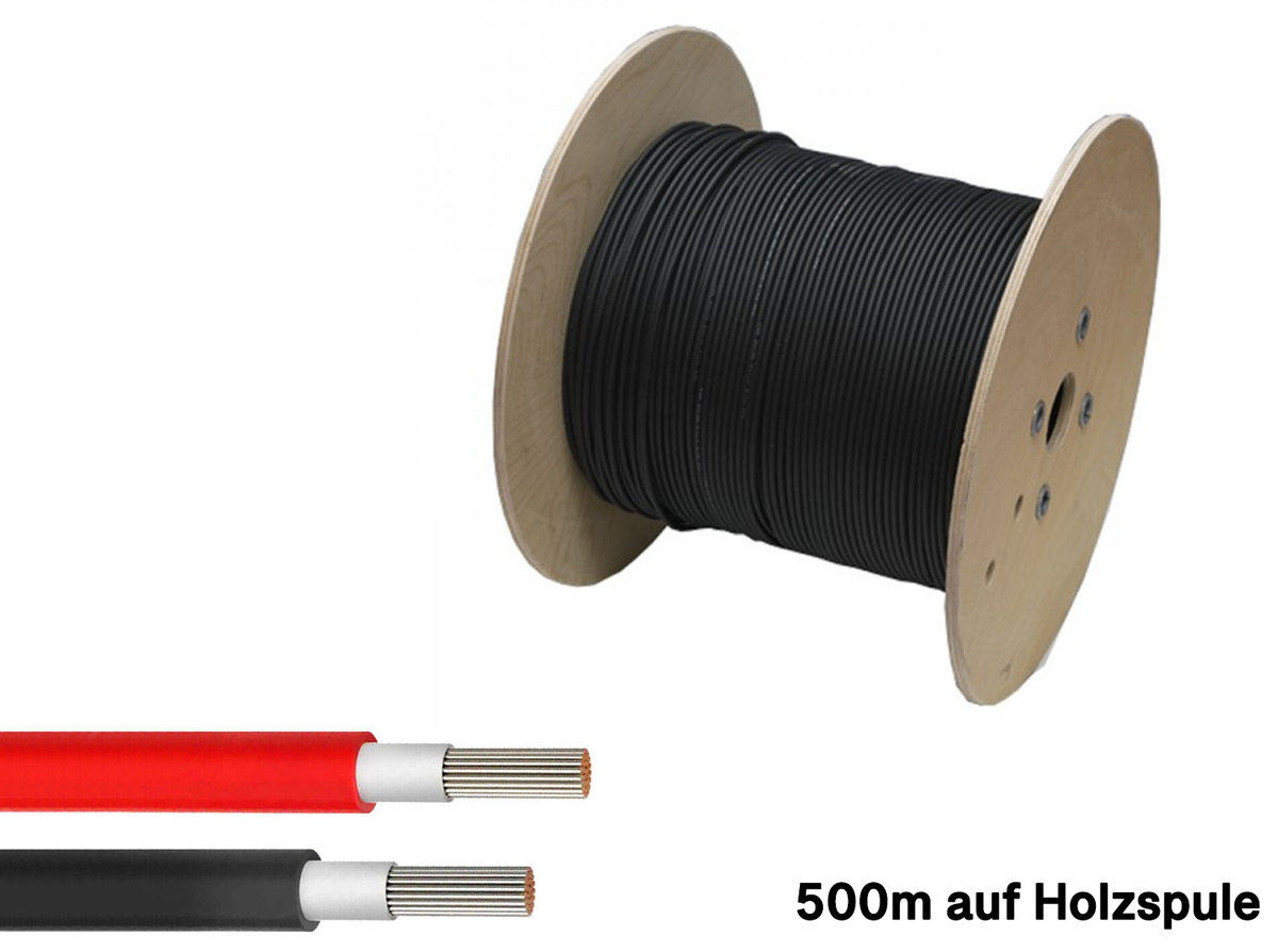 500m Solarkabel H1Z2Z2-K 4mm² Photovoltaik Kabel für PV Anlagen schwarz