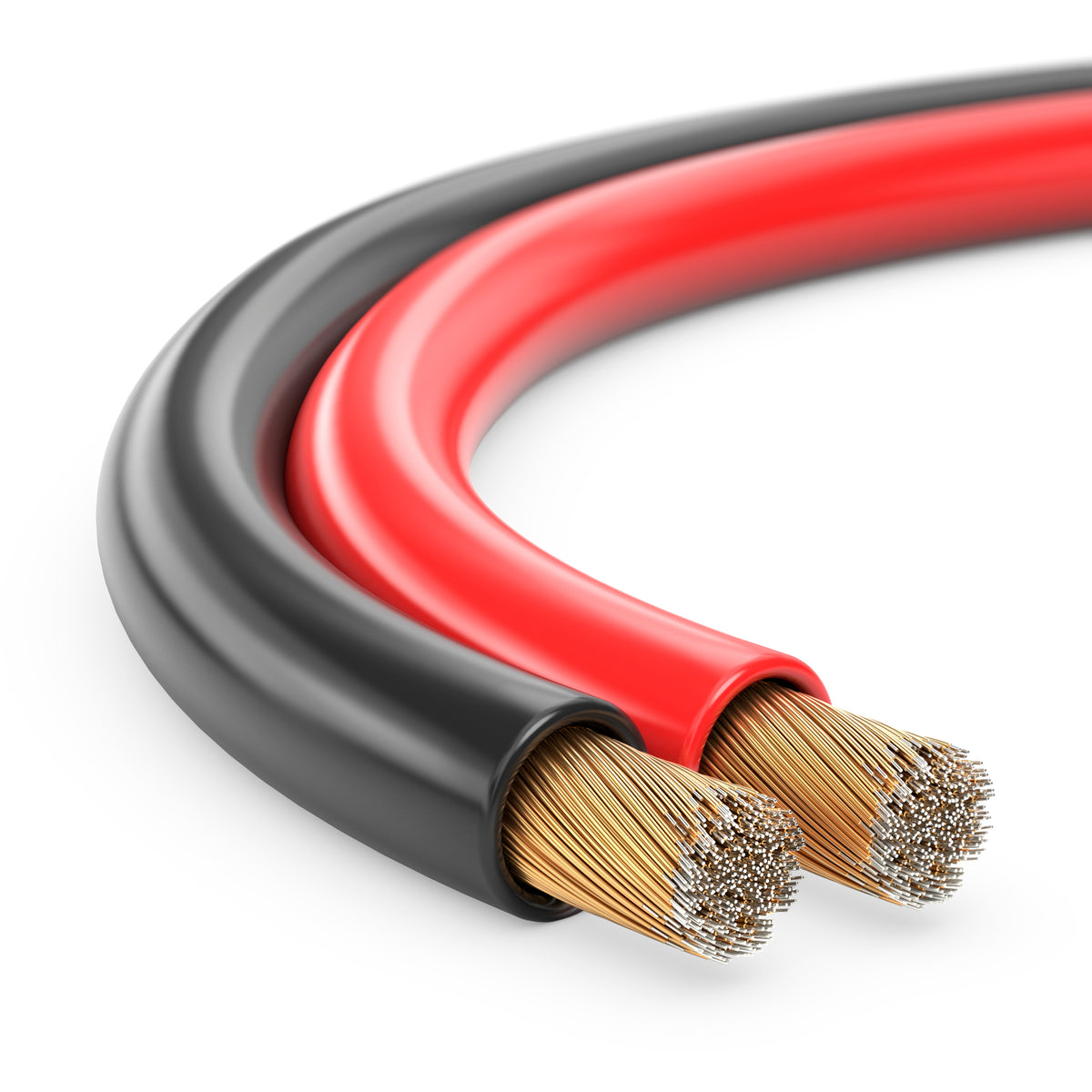 MANAX Lautsprecherkabel rot / schwarz 2x 1,50mm² – 50 Meter Ring | CCA-Kupfer Boxenkabel für klaren Sound bei HiFi, Heimkino und Car-HiFi mit Polaritätskennzeichnung