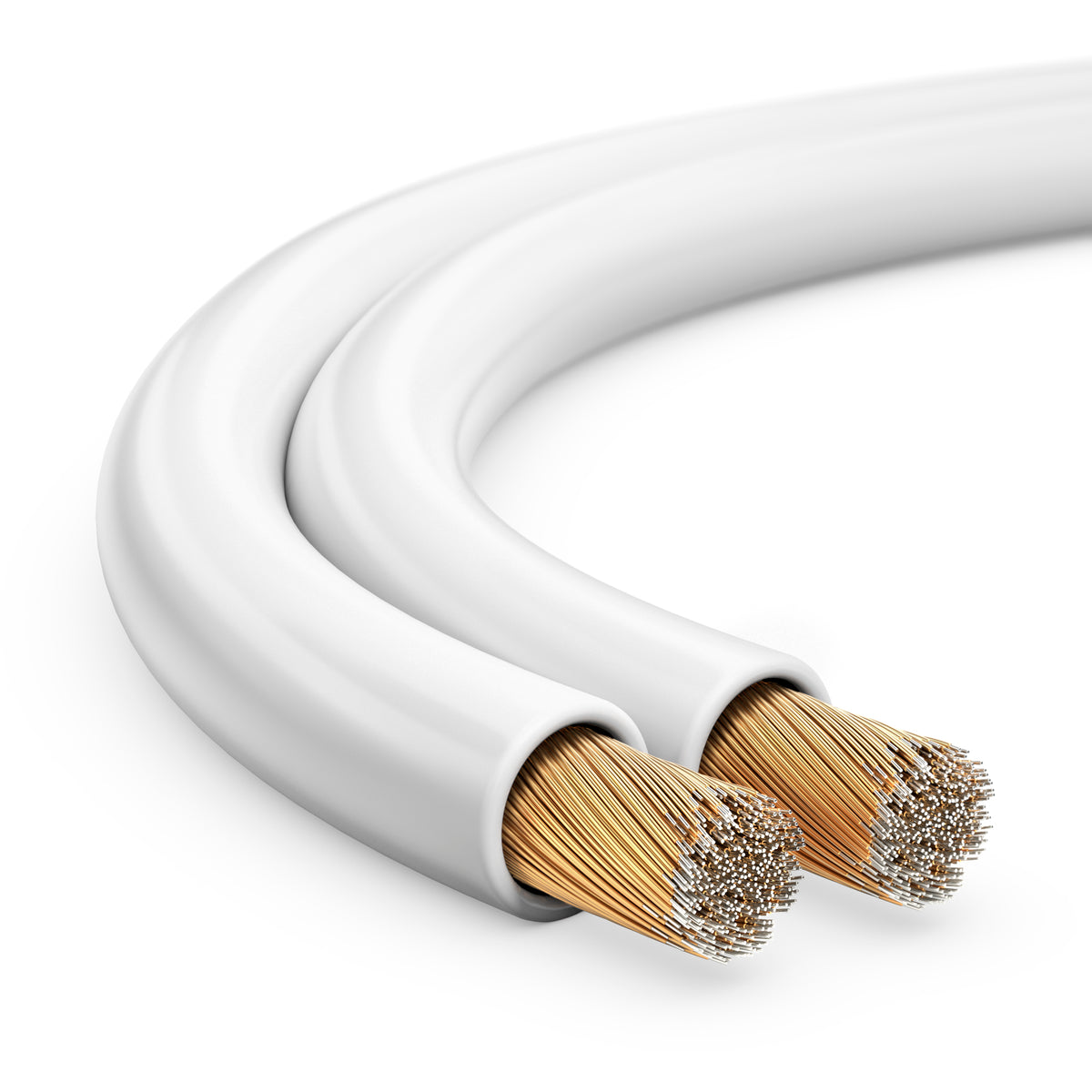 MANAX Lautsprecherkabel weiß 2x 1,50mm² – 50 Meter Ring | CCA-Kupfer Boxenkabel für klaren Sound bei HiFi, Heimkino und Car-HiFi mit Polaritätskennzeichnung