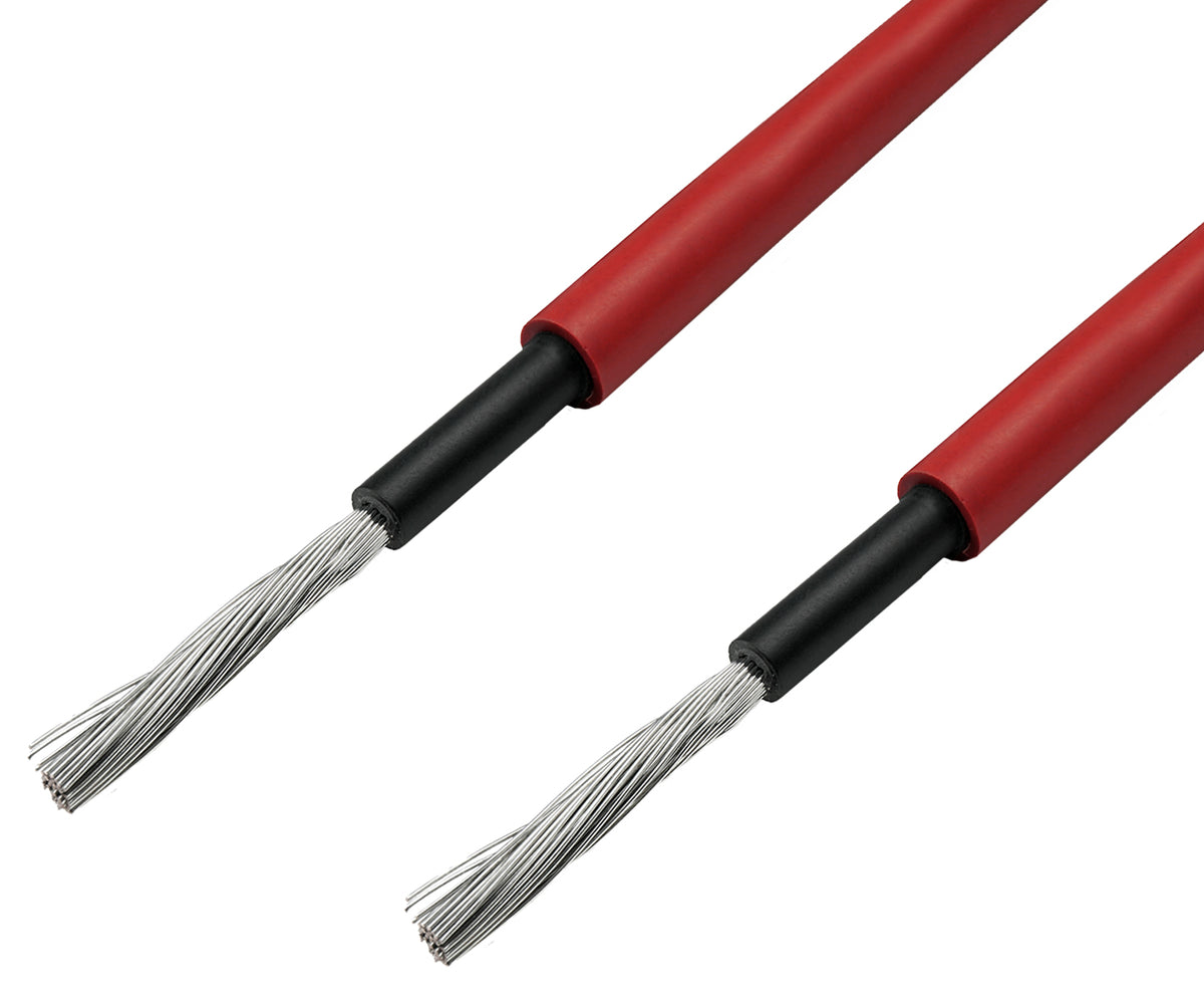 50m Solarkabel 6mm² H1Z2Z2-K Rot - UV-beständig, flexibel, Photovoltaik Kabel, PV Kabel, Solar Anschlusskabel für Solarpanel, Wechselrichter & Laderegler - langlebig