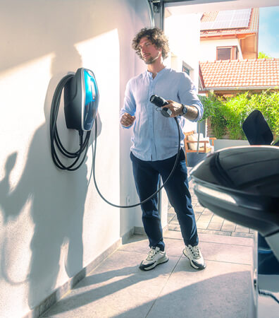 Mennekes Wallbox AMTRON 4You 310, 11 kW für E-Autos und Hybrid - 7,5 m Kabel, RFID-Karte, PV-Funktion - Cover Schwarz