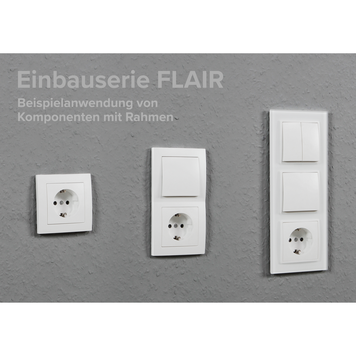 Schalter und Steckdosen Set McPower Flair ''Tür 2-fach Profi'', weiß, 3-teilig, Steckanschluss