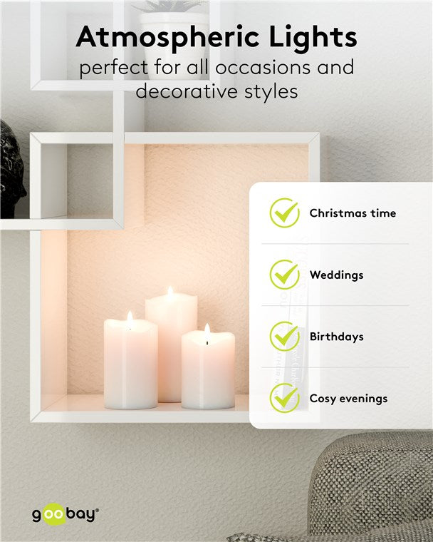 3er-Set LED-Kerzen mit Timerfunktion – weiß, batteriebetrieben, 3D-Docht, warmweiß (2700 K), stilvolle LED-Kerzen für Wohnzimmer, Esszimmer, Adventszeit, Tischdeko – sicher und elegant