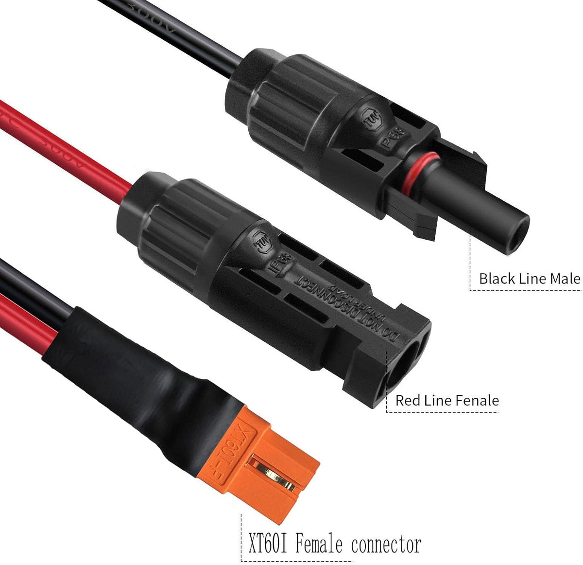 1,5m Solarladekabel Solarstecker auf XT60i Adapter Stecker Anschluss Solarpanel 12AWG XT60i-F Kabel Kompatibel für Ecoflow Delta River Solargenerator Tragbare Powerstation