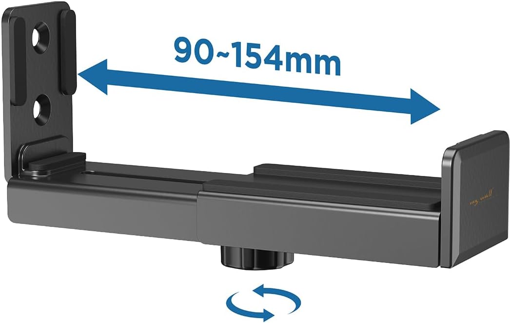 myWall Soundbar HZ30L, Universale Soundbar Wandhalterung mit Einer Tiefe von 8,9 – 15,5 cm, Wandhalterung Lautsprecherboxen mit rutschfeste Eva-Pads, bis max. 15 kg