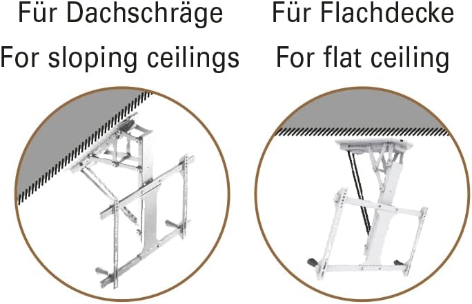 Smart Home Deckenhalterung für Fernseher für Bildschirmgrößen 32“ - 70“ (81-176 cm), Belastung bis 35 kg, mit Funk-Fernbedienung, mit Smart Home Funktion