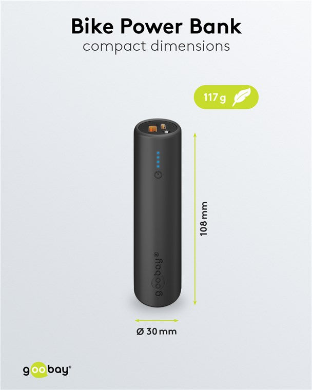 Bike Powerbank 5.0 5000 mAh inkl. verstärkter Halterung für Fahrradlenker / Powerbank für Ebike / Externer Akku/Ladegerät mit Quickcharge & Power Delivery / Charger für Samsung / Apple Klein