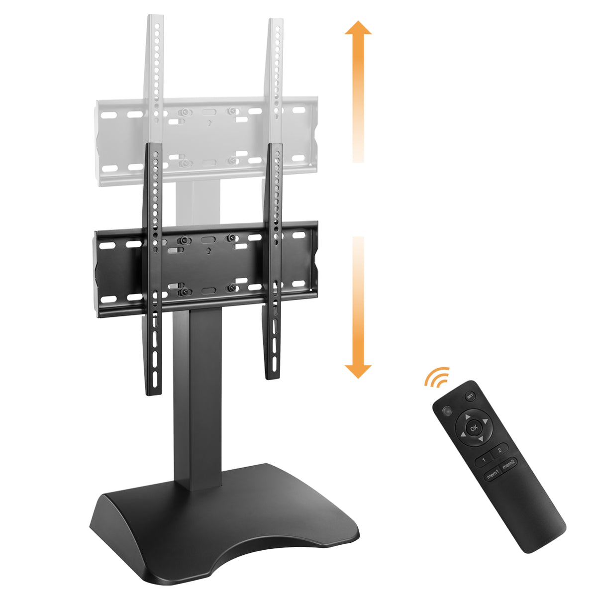 TV- Standfuß für Flachbildschirme 32“ - 65“ (81 – 165 cm), Motorisierte Höhenverstellung, Tragkraft 50 kg