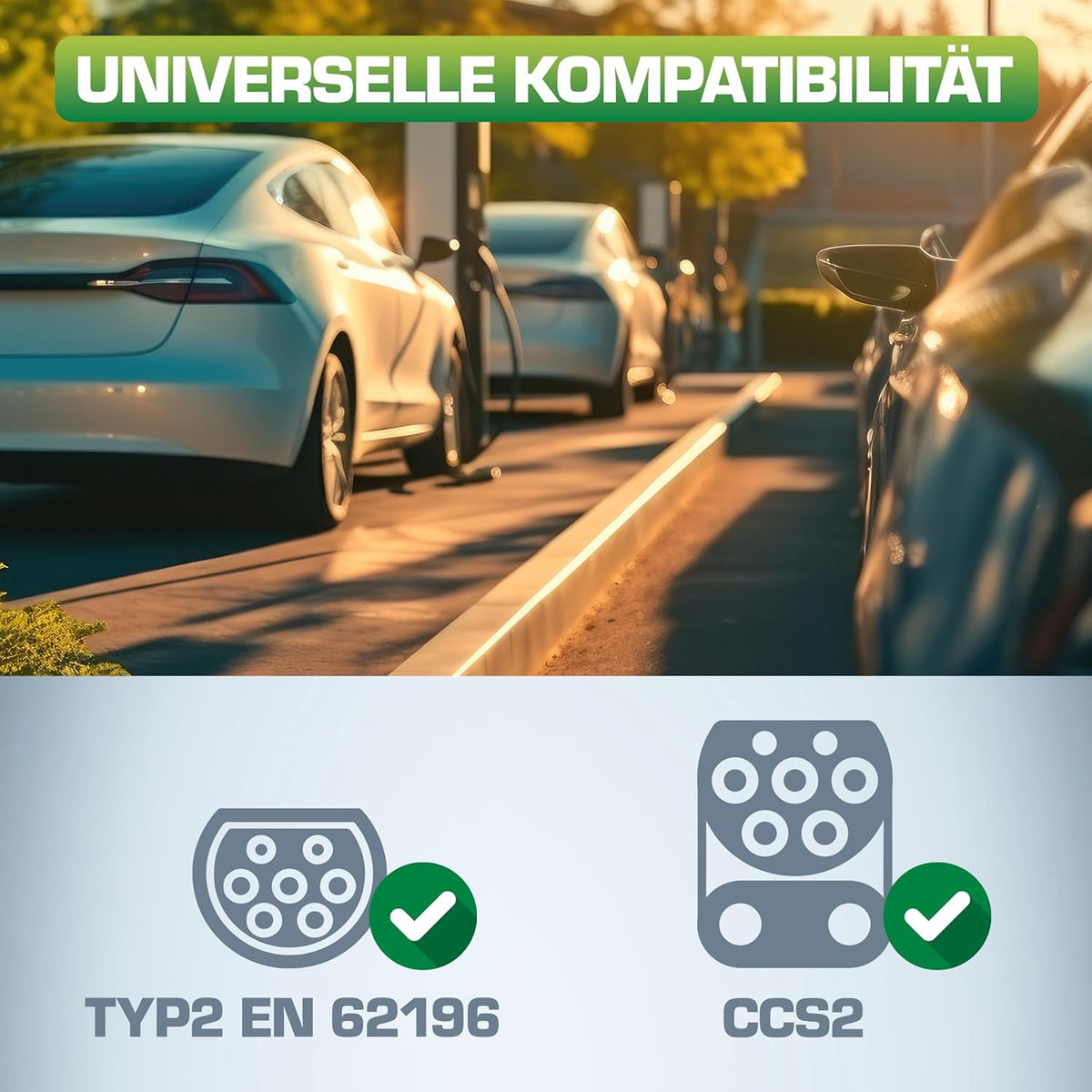 EV-Autoladekabel für Elektroauto, 5m, TYP2 EN 62196, inkl. Aufbewahrungstasche, 22KW MAX./11KW/7,4KW/3,7KW, 32A, 3-Phasig, kompatibel mit Modellen wie i3, iX, ID.3, ID.4 und Anderen