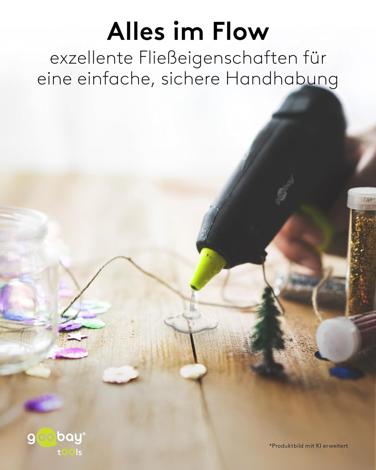 Heißklebepistole Sticks 7x100 mm, 100 Stk, Klebesticks für Standard-Klebepistolen, Heißklebesticks, schnelltrocknend, für Modellbau, Bastel- und DIY-Projekte, Transparent