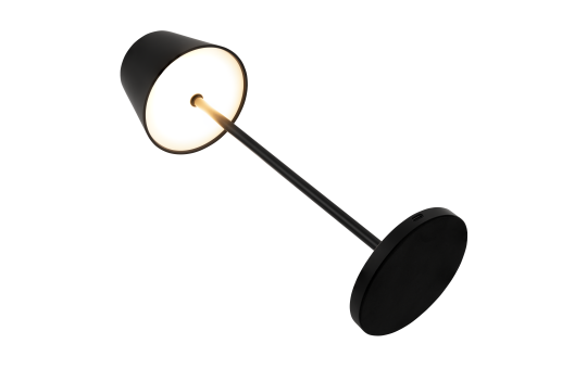 ROLF KERN LED Tischlampe | CLUB 38cm | Aufladbarer Akku Tischleuchte ohne Kabel, dimmbar per Touch, IP54 für Innen und Außen geeignet 2700K warmes Licht mit USB Ladekabel schwarz [Energieklasse G]
