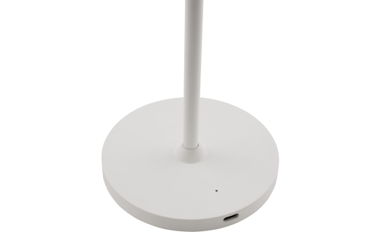 ROLF KERN LED Tischlampe | CLUB 25cm | Aufladbarer Akku Tischleuchte ohne Kabel, dimmbar per Touch, IP54 für Innen und Außen geeignet 2700K Licht warmweiß, USB Ladekabel, weiß [Energieklasse G]