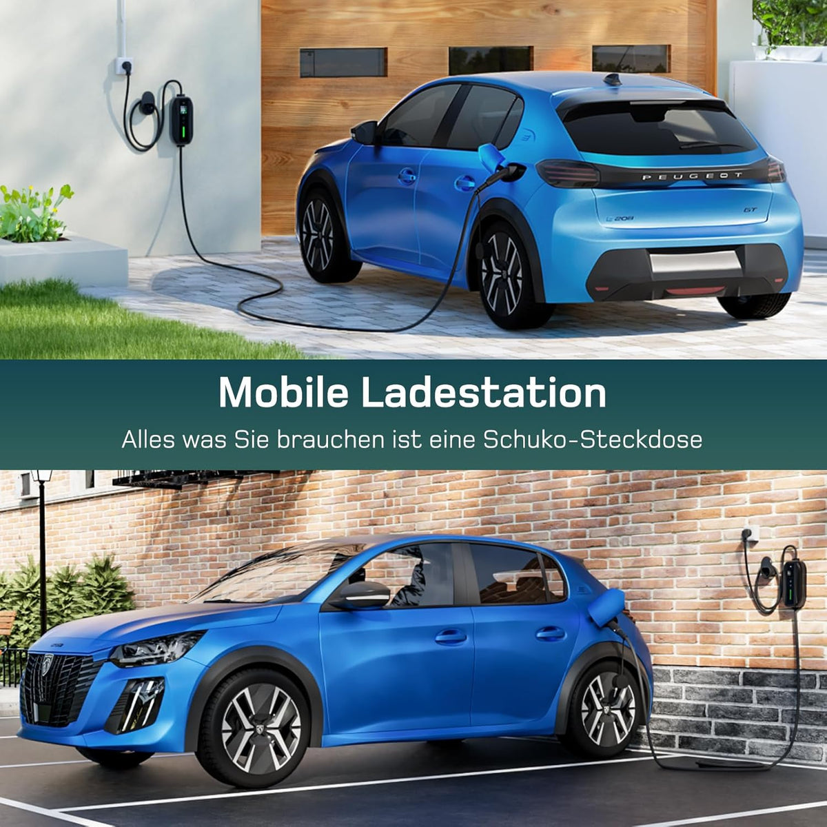 Ladekabel Typ 2 Schuko 3,68kW [1-phasig, 25m, 6-16A] EV Chargers mit Steuerbarer Digitalanzeige für Elektroauto, Ladekabel e Auto für Model 3/Y, ID.3, ID.4, ID.5, MG4, Q4, Gla und Anderen PHEV/EV | Ladekabel e Auto, für Elektroauto, mit Steuerbarer Digita