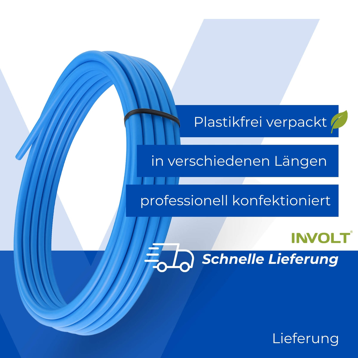 H07V-K 10 mm² Verdrahtungsleitung Set, 5x je 1m Einzelader Schwarz, Blau, Braun, Grau, Grün-Gelb + Zubehör