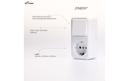 Aufputz-Set McPower ''Finery Mini'', 3-teilig, weiß