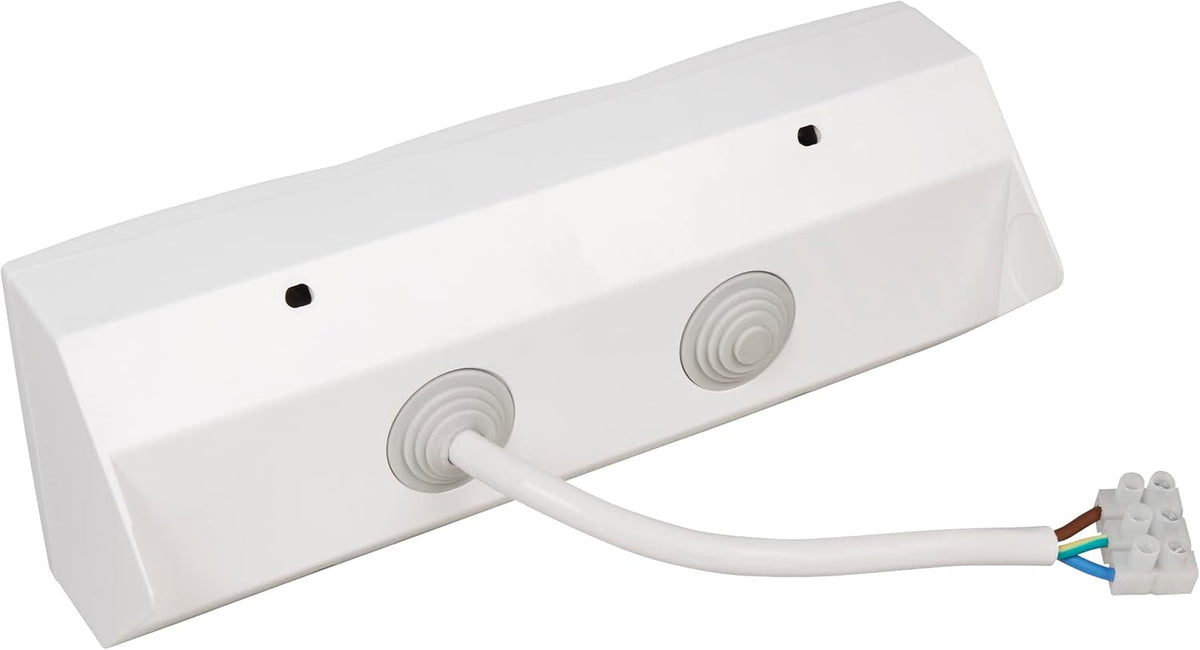 MC Power Steckdosenblock Unterbausteckdosen | Flair | 2-Fach Schutzkontaktsteckdosen + 2X USB, 15cm Kabel, 230V / 16A, Ecksteckdose Küchensteckdose Mehrfachsteckdose, weiß matt