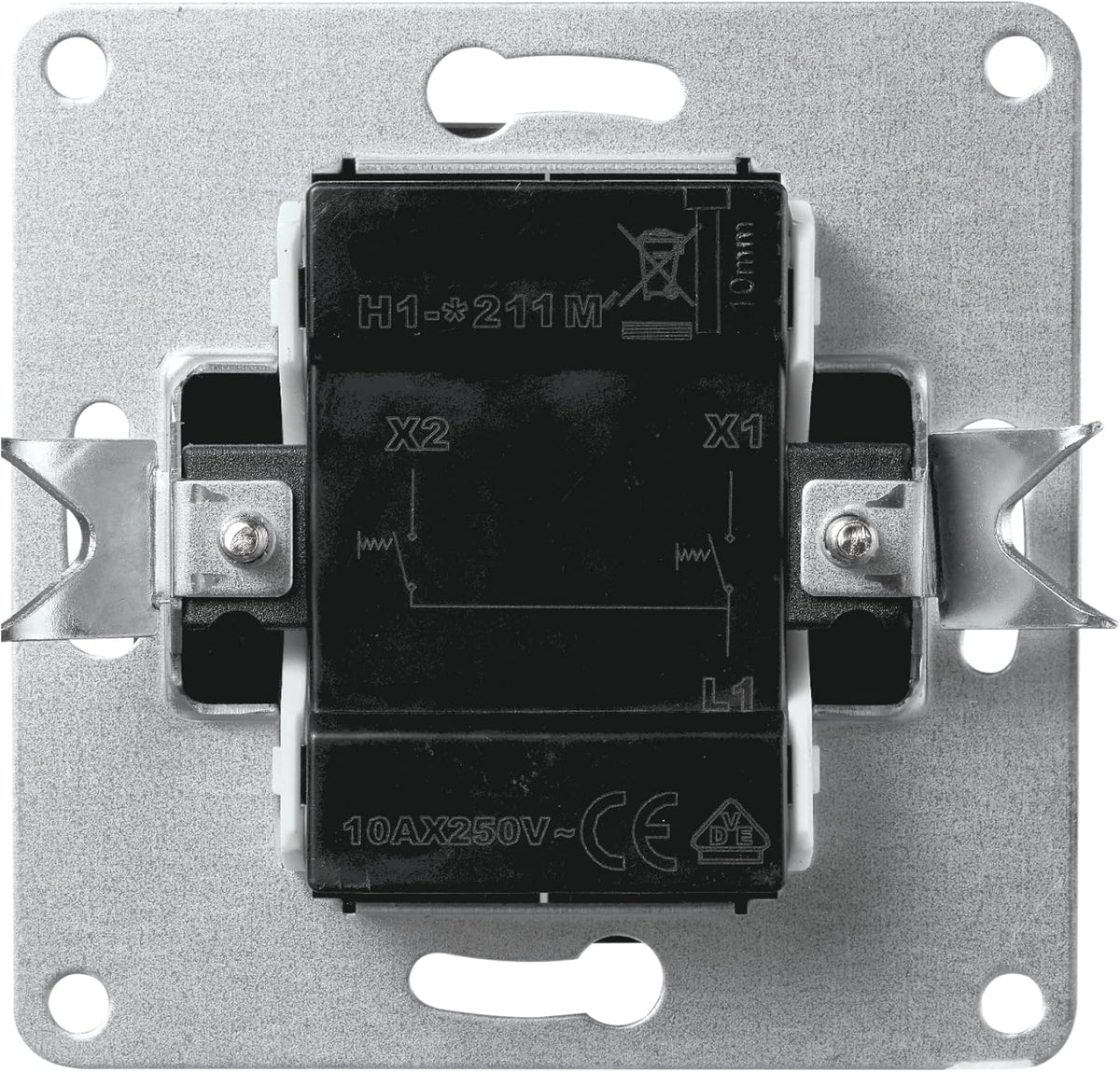 McPower Serien-Schalter | Flair | 2-fach, 250V~/10A, UP, Doppelschalter, zeitgemäßes Design, universell einsetzbar, weiß