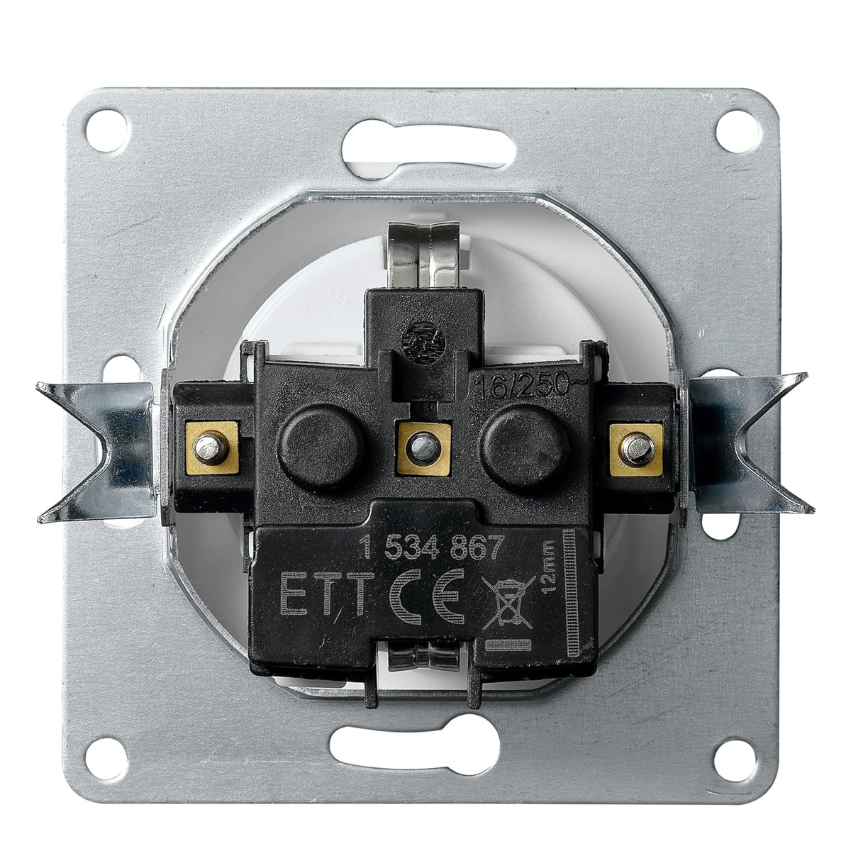 McPower Schutzkontakt Steckdose | FLAIR | 250V~/16A, UP, 1-fach Unterputzsteckdose Steckanschluss Einzelsteckdose mit Einsteckschutz, weiß matt