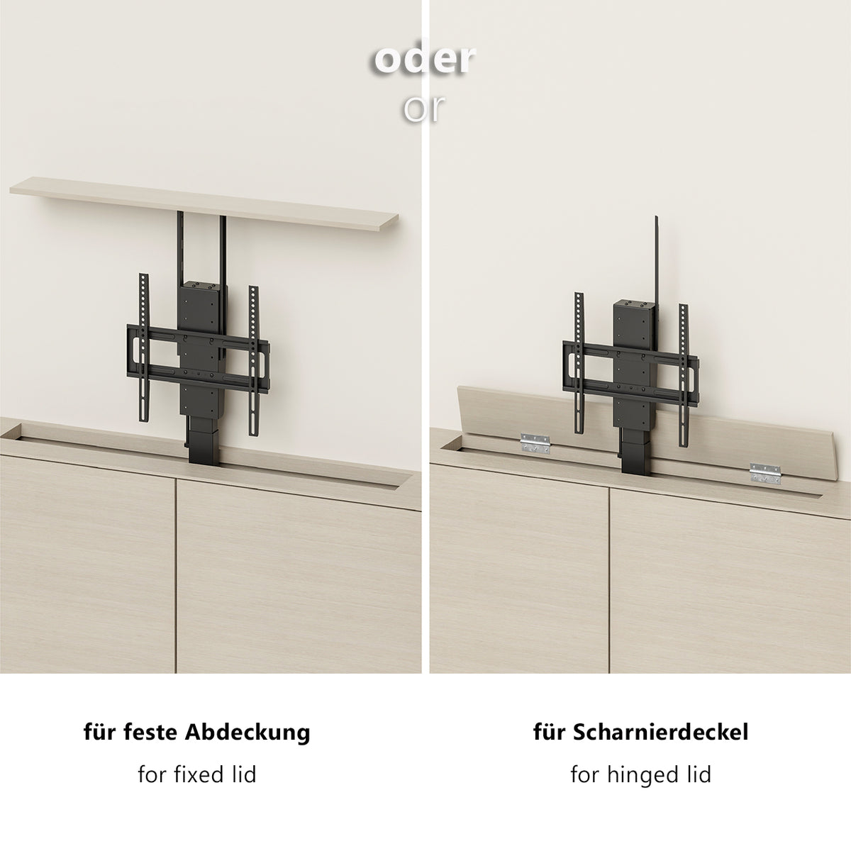 MyWall HP66-1 elektrischer TV Lift zum hochfahren & herunterlassen 32-48" Bildschirme (mit Fernbedienung, für 81-122cm TVs, max. 60kg Belastbarkeit)