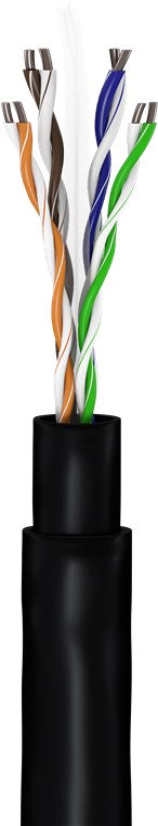100m CAT.6A Outdoor Netzwerkkabel-Set, U/UTP, schwarz