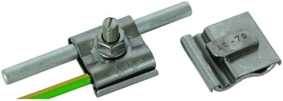 Dehn+Söhne Uni-Erdungsklemme 540 250 M8 Rd8-10mm+4-50qmm Verbinder für Blitzschutz, 1x Universalerdungsklemme, Silber