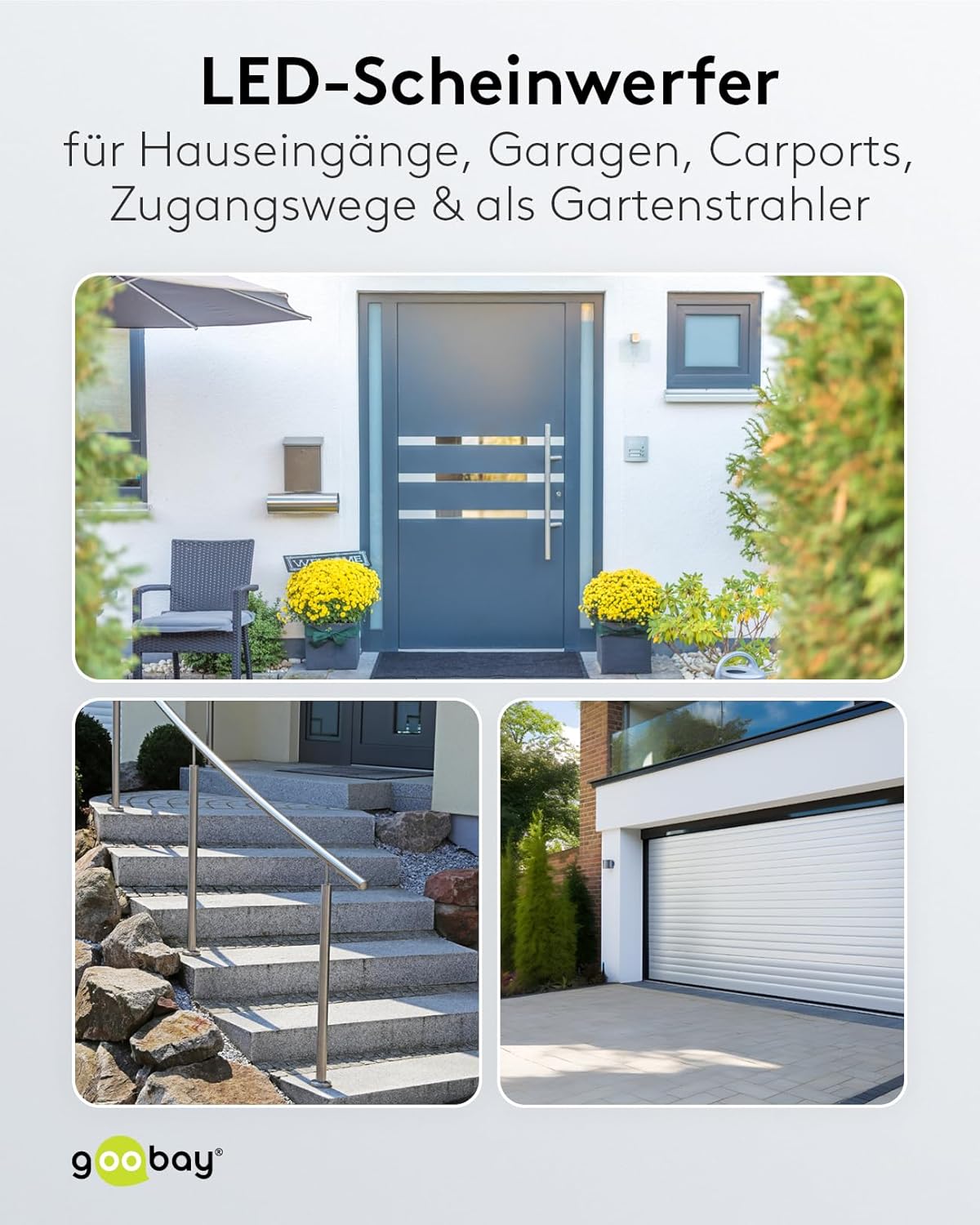 LED Strahler Außen 10W / Außenstrahler IP65 / Neutralweißes Licht 850 lm/LED Scheinwerfer Fluter Wandmontage / IP65 Gartenstrahler / Weiß [Energieklasse F]