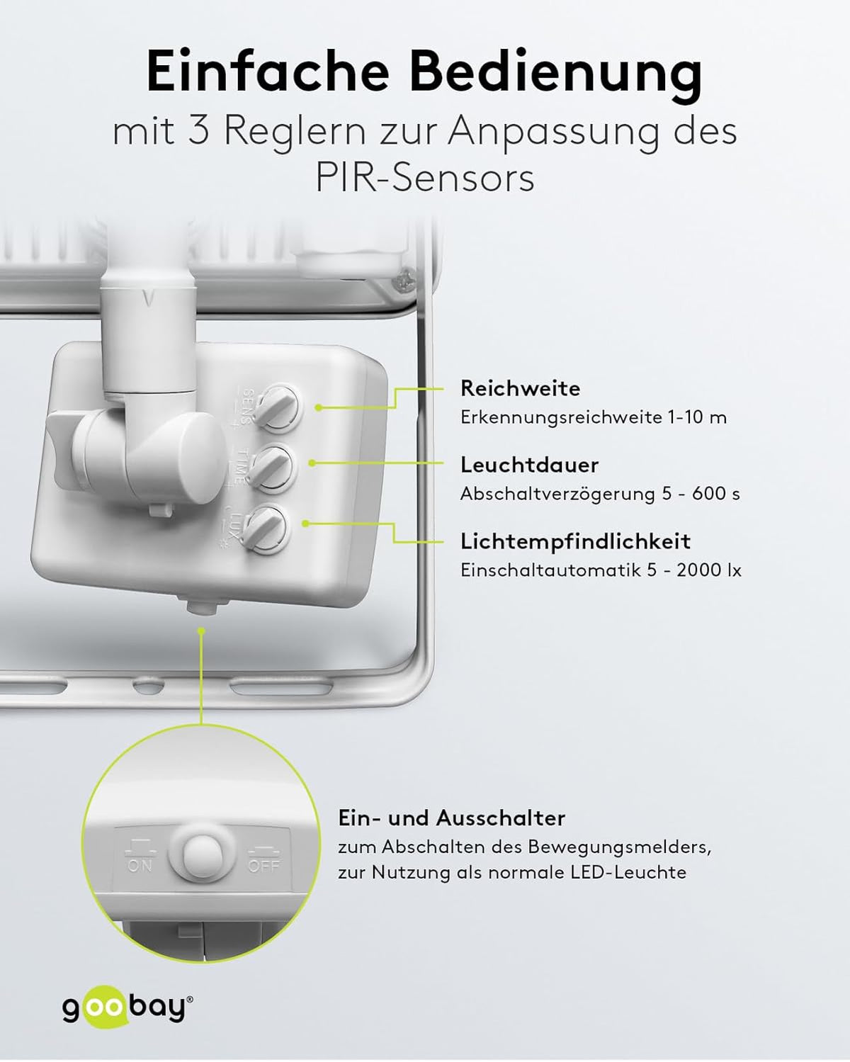 LED Strahler Bewegungsmelder Außen 50W / PIR Sensor Außenstrahler IP44 / Neutralweißes Licht 4250 lm/LED Scheinwerfer Fluter Wandmontage/Gartenstrahler/Weiß [Energieklasse F]