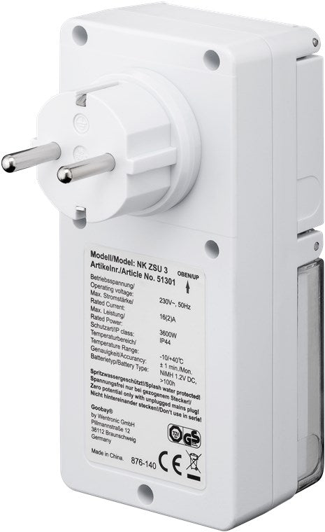 3er-Set Digitale Zeitschaltuhr / IP44 / Programmierbar / Indoor und Outdoor / LCD Display / Leicht zu bedienende / -10°C - 40°C / Dauerbetrieb möglich / Back Up Akku für 4 Tage / Weiß