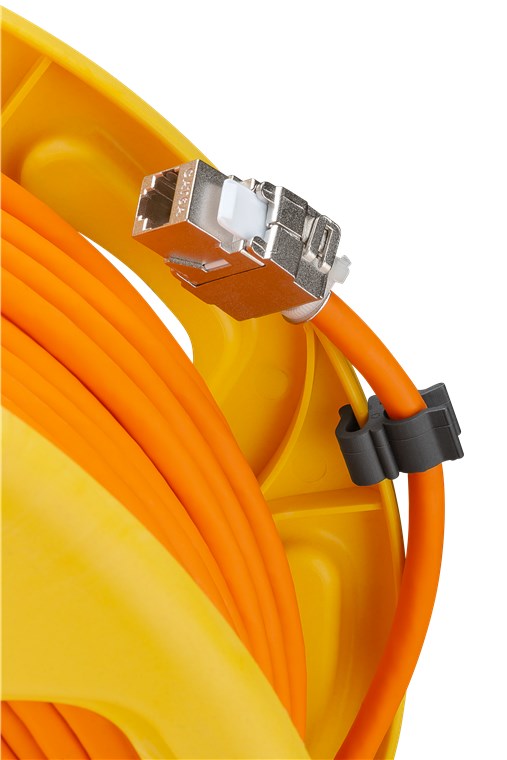 Netzwerk Kabeltrommel 50m Outdoor CAT 7A Kabel RJ45 Keystone Buchse Netzwerkkabeltrommel Netzwerkkabel Verlängerungskabel 50m Orange