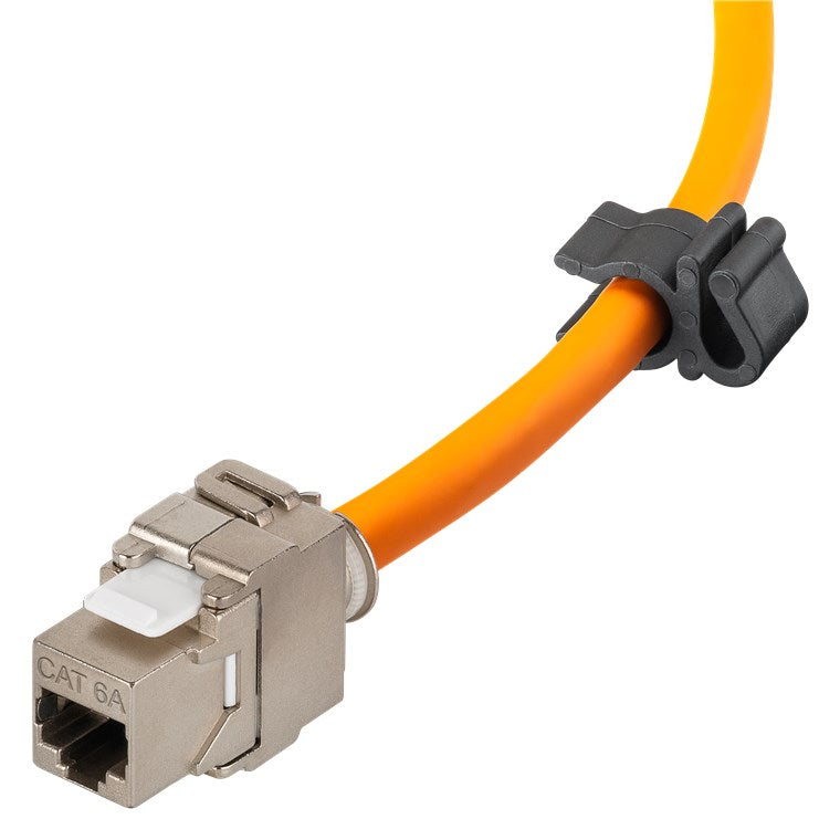 Netzwerk Kabeltrommel 50m Outdoor CAT 7A Kabel RJ45 Keystone Buchse Netzwerkkabeltrommel Netzwerkkabel Verlängerungskabel 50m Orange