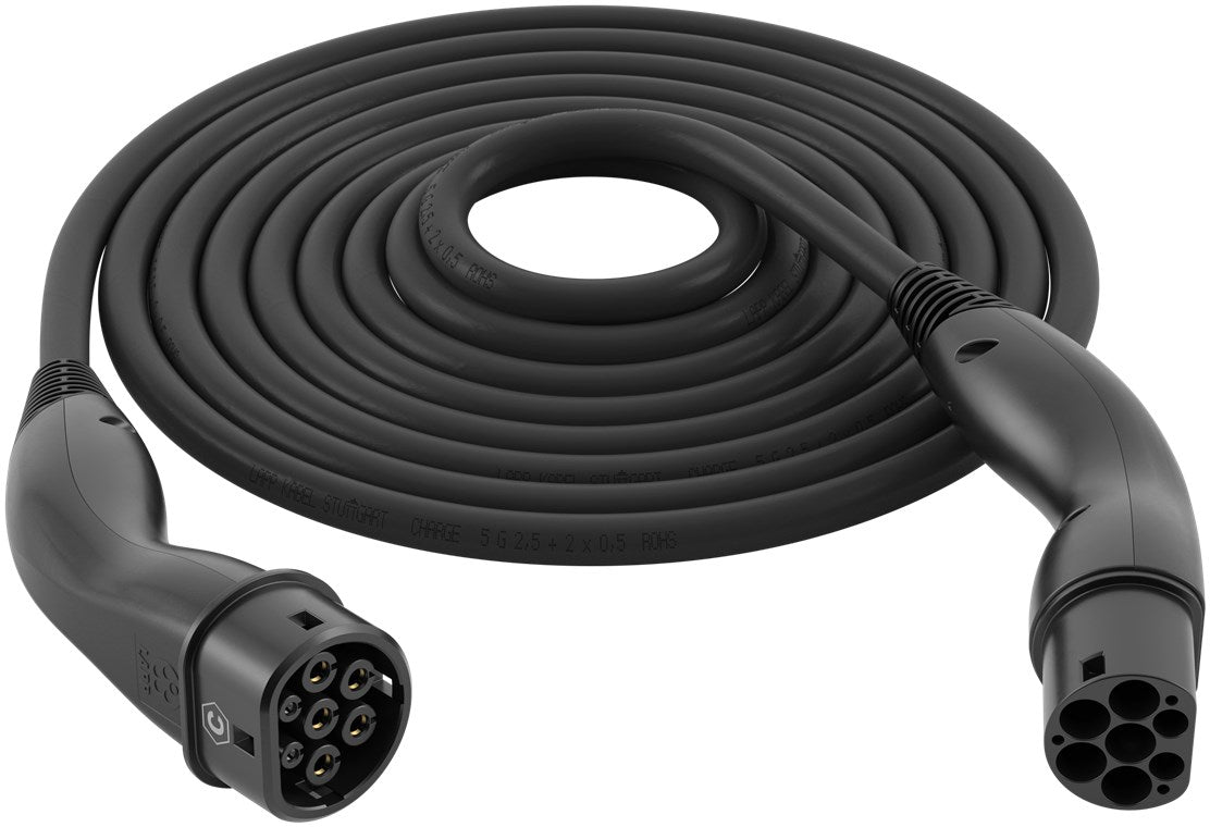 Lapp Mobility Helix Typ 2 Ladekabel 22 KW / 5m / Selbstaufrollend / 32 A / 3-Phasig / E-Auto Ladekabel / Mode 3 / Schwarz