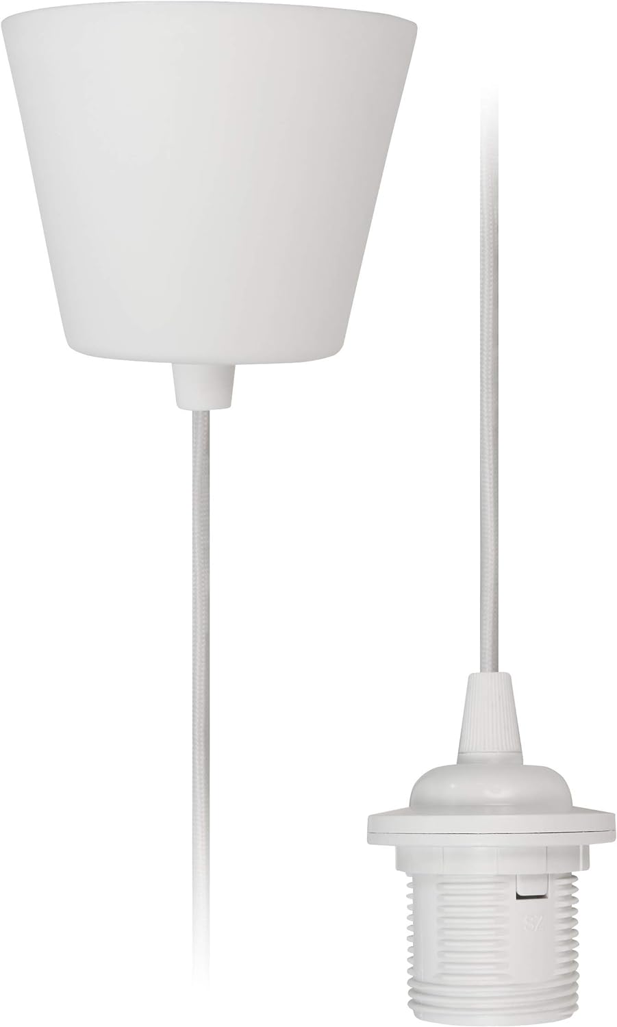 McShine - Lampenaufhängung Schnurpendel Fassung | E27 Fassung, 230V, 1,2m Kabel | ideal für Renovierung | frei wählbarer Lampenschirm (Textilkabel)