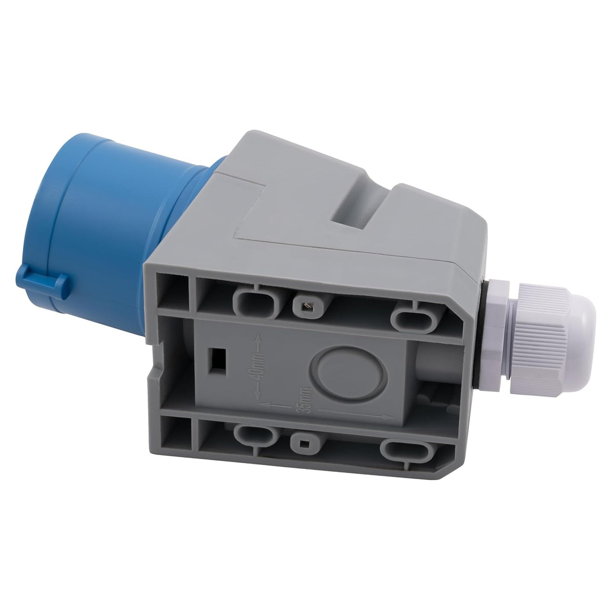 MC POWER CEE Stecker Wandmontage IP44 | 3 polig 250V, 16A Starkstromstecker | Ladestecker für Industrie Handwerk Landwirtschaft Campingplatz