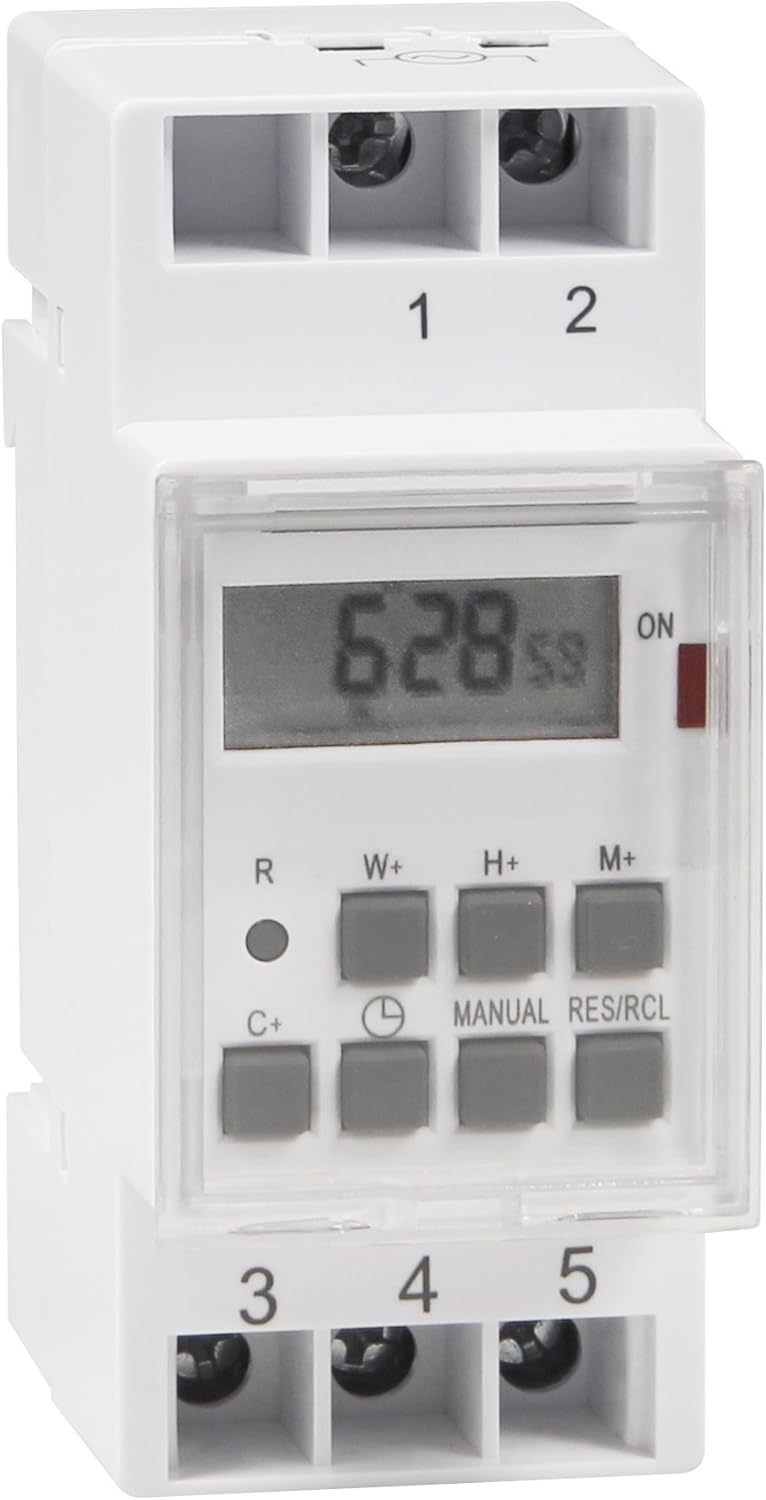 MC Power Digitale Zeitschaltuhr | STE-3 | 7-Tage-Programm, 230V, 3600W | Schalttafel-Einbau, Zeitsteuerung für Beleuchtung, Scheinwerfer, Alarmanlagen