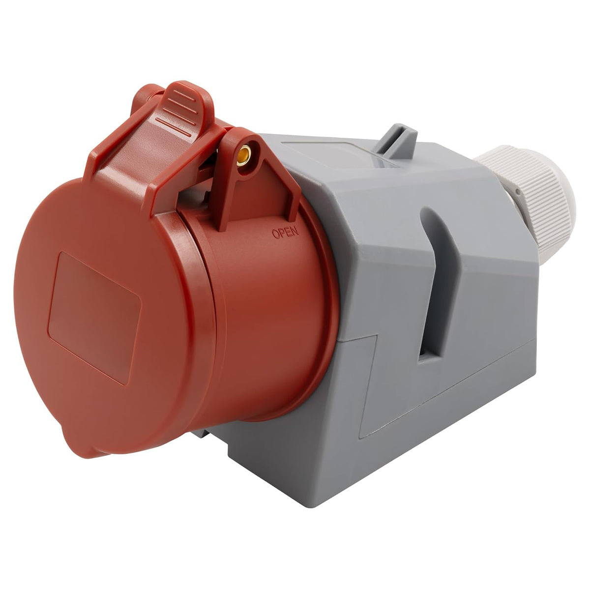 McPower CEE-Steckdose Wandmontage IP44 Kupplung | 415V, 16A Starkstrom Wandsteckdose | 5-polig für Wohnmobil Boot Aussenbereich Camping Caravan Industrie Handwerk