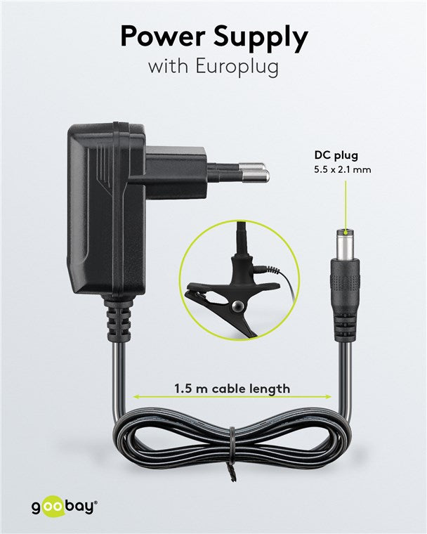 goobay LED Lupenleuchte - Lupenlampe mit Standfuß - Standlupe Licht - 6 W Leistungsaufnahme - Farbtemperatur 6200 K – Lichtstrom 480 lm, Schwarz