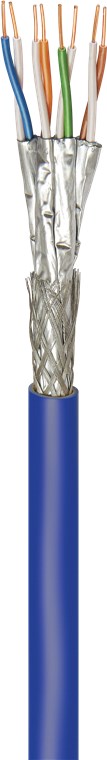 100m CAT7a+ Verlegekabel S/FTP PiMF blau