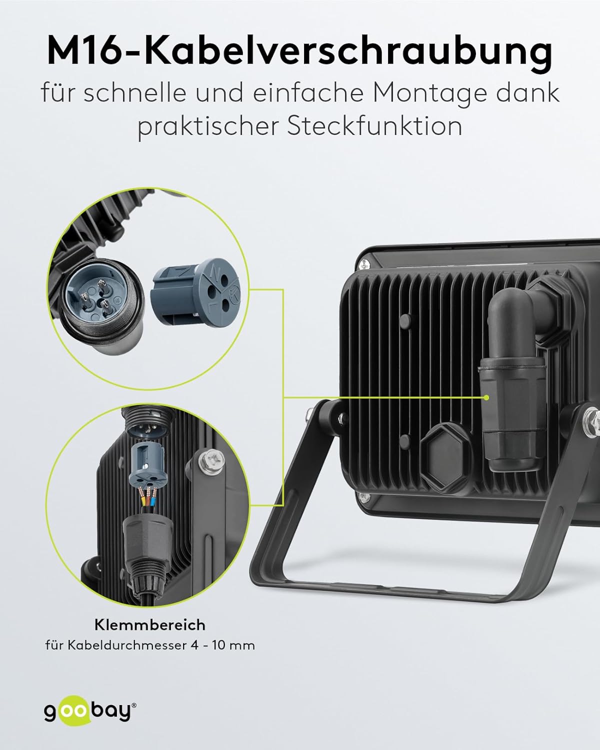 LED Strahler Außen 30W / Außenstrahler IP65 / Neutralweißes Licht 2550 lm/LED Scheinwerfer Fluter Wandmontage / IP65 Gartenstrahler/Schwarz [Energieklasse F]