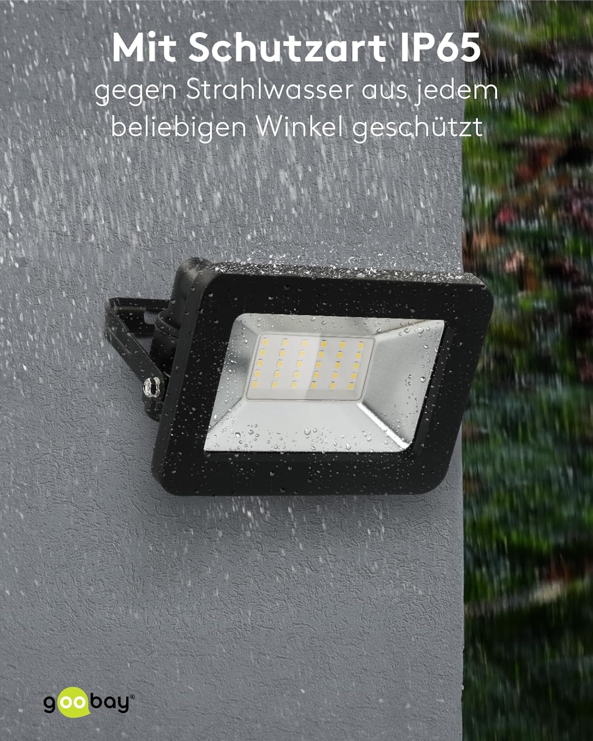 LED Strahler Außen 30W / Außenstrahler IP65 / Neutralweißes Licht 2550 lm/LED Scheinwerfer Fluter Wandmontage / IP65 Gartenstrahler/Schwarz [Energieklasse F]