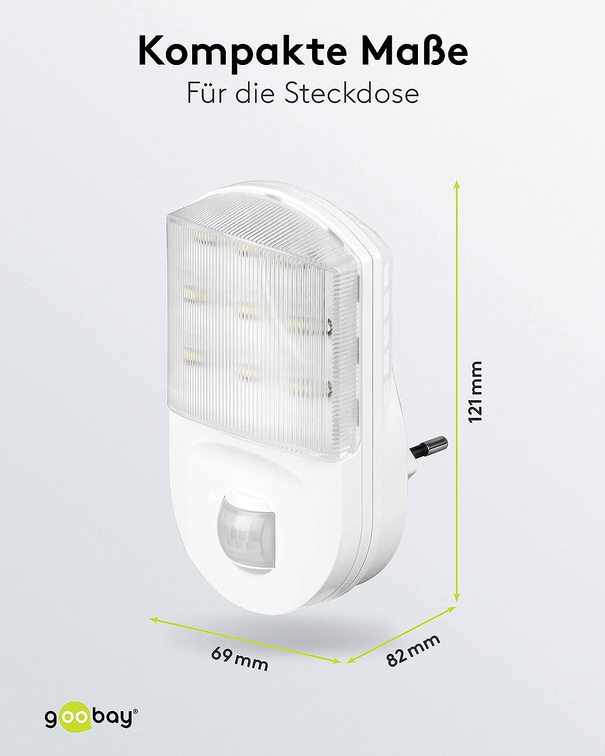 LED Nachtlicht mit Bewegungsmelder Innen Steckdosenlicht 120° Pir Sensor 5m Reichweite Steckdosenlampe Bewegungslicht Steckdose Weiß [Energieklasse A]