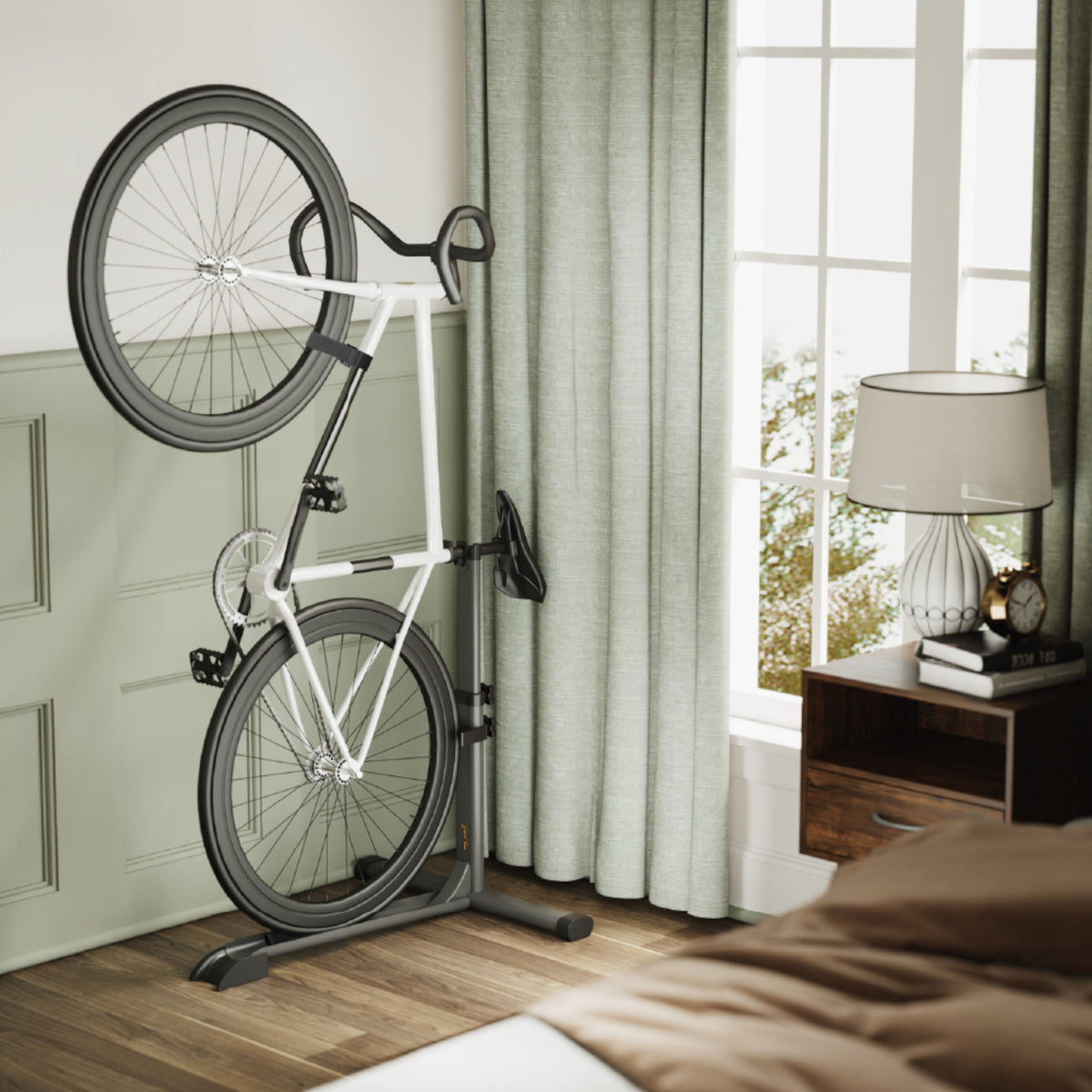 my wall platzsparender universal Fahrradständer - HR12L Hinterrad Fahrradständer für Garage, Keller & Wohnung, 16-29 Zoll Fahrräder, Ohne Bohren, Stabil & Mobil, Reifenbreite bis 10 cm