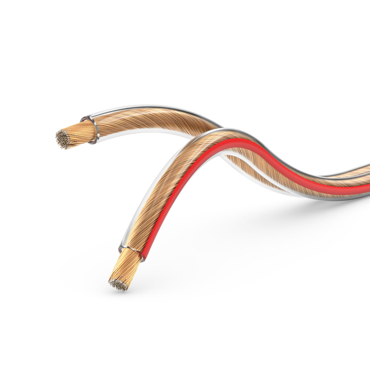 50m 2x0,75mm² Lautsprecherkabel CCA I Boxenkabel isoliert transparent mit Polaritätskennzeichnung I LS-Kabel als Meterware für Stereoanlage etc.