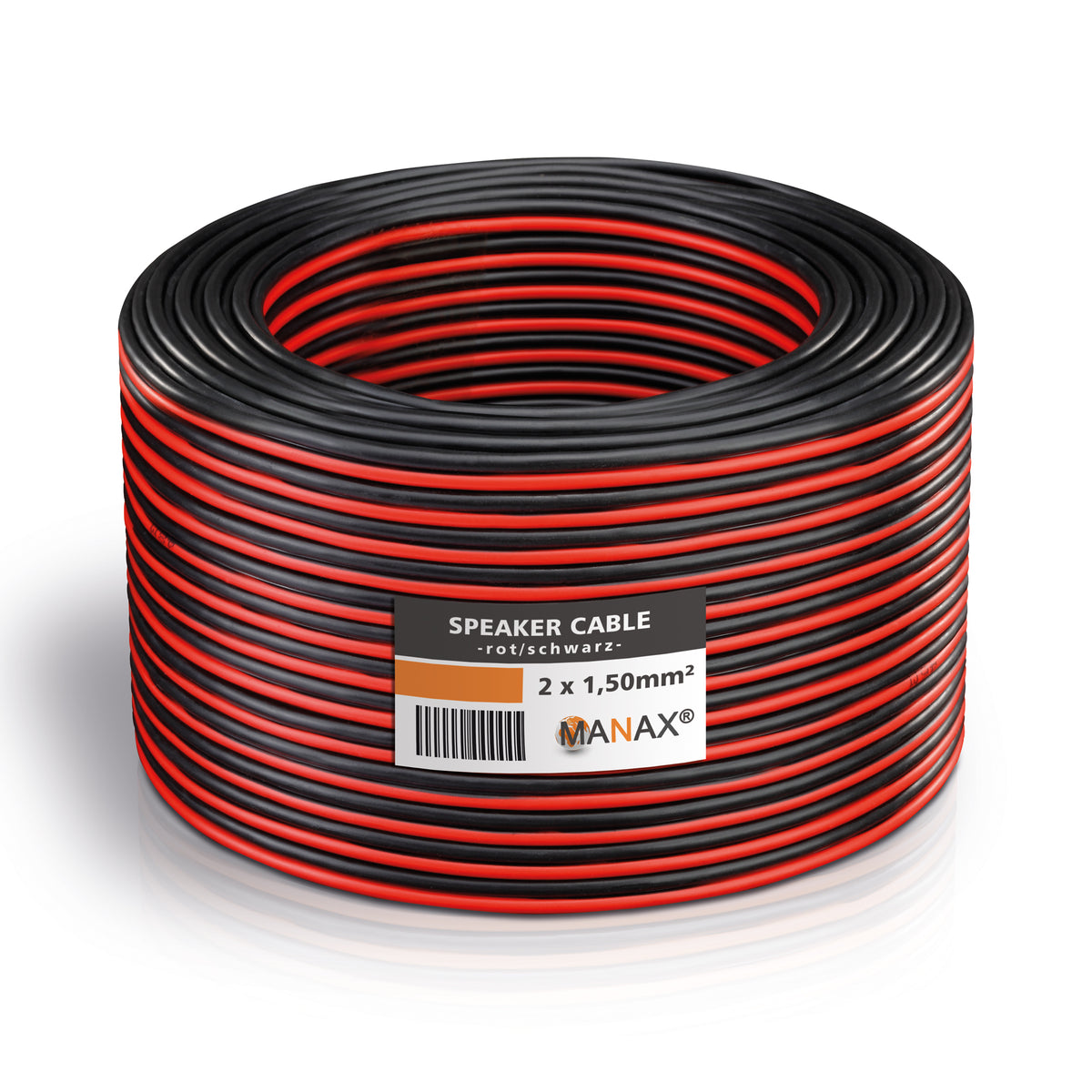 30m 2x1,5mm² Lautsprecherkabel CCA I Boxenkabel isoliert rot / schwarz mit Polaritätskennzeichnung I LS-Kabel als Meterware für Stereoanlage etc.